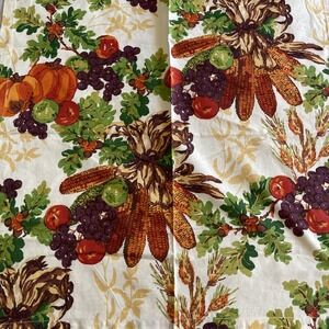World‎ Market Cloth Fabric Napkins Set of 9 Fall Autumn Thanksgiving Retro Print